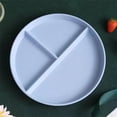 thumbnail image 4 of Oleegame Ensemble de Couverts en Acier Inoxydable 2 Pcs Assiettes en Blé pour Adultes Ensemble de Vaisselle Réutilisable Assiette Compartimentée pour Enfants Plateau à Salade en Plastique pour Bariatrique Plateau à Lunch Micro-Ondes et Lave-Vaisselle Bleu, 4 of 7