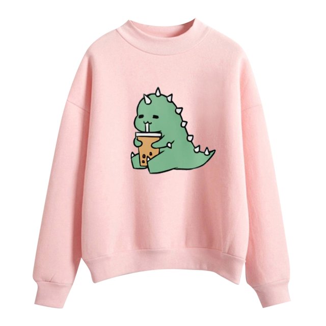 IROINID Rabais Vêtements d'Hiver pour Femmes Chandails à Capuchon d'Hiver Chandails Aguichant Col Rond Manches Longues Hauts Blouse Imprimée Régulière,Pink