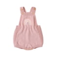 thumbnail image 1 of Baby Girls Sleeveless Jumpsuit, Knitted Romper Embroidered Rainbow Pattern Bodysuit, 1 of 7