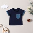 thumbnail image 4 of Plebaso Baby Girls Boys Solid Color Patchwork Short-sleeved Round Neck Tops Shorts Two-Piece Set Kids Summer Clothes, 4 of 7