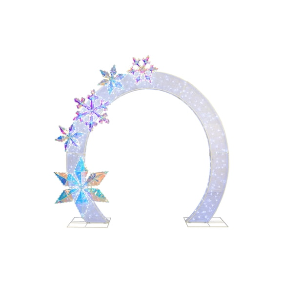 Holiday Time 95"Lighted Glitter Mesh Arch with Prismatic Snowflakes