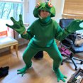 thumbnail image 4 of FAROOT Halloween Open Face Frog Costume with Webbed Hands  Boot Covers, 4 of 5