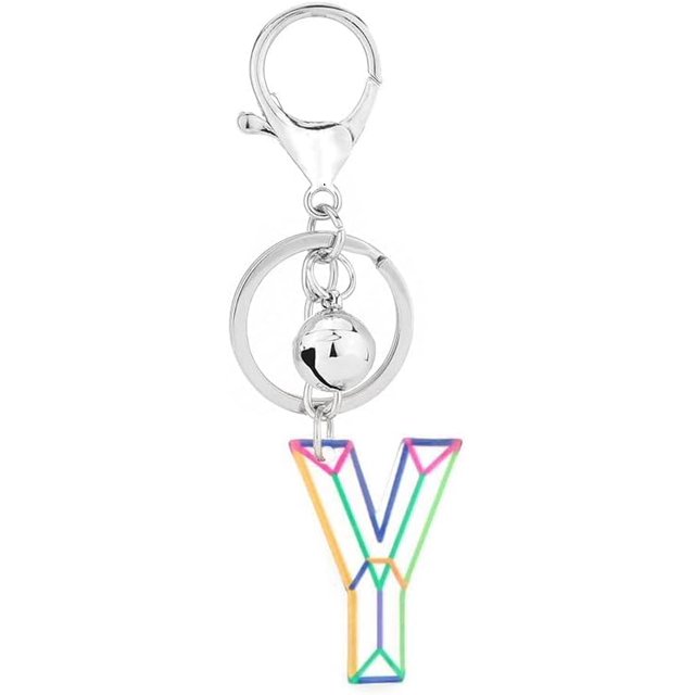 Letter Keychain,26 Letters A-Z Decorative Letter Keychain,Name Keychain for Women Girls Men Teenager Gift