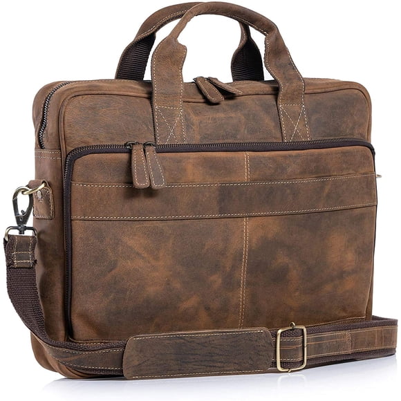Leather briefcase 18 Inch Laptop Messenger Bags for Men and Women Best Office briefcase Satchel Bag