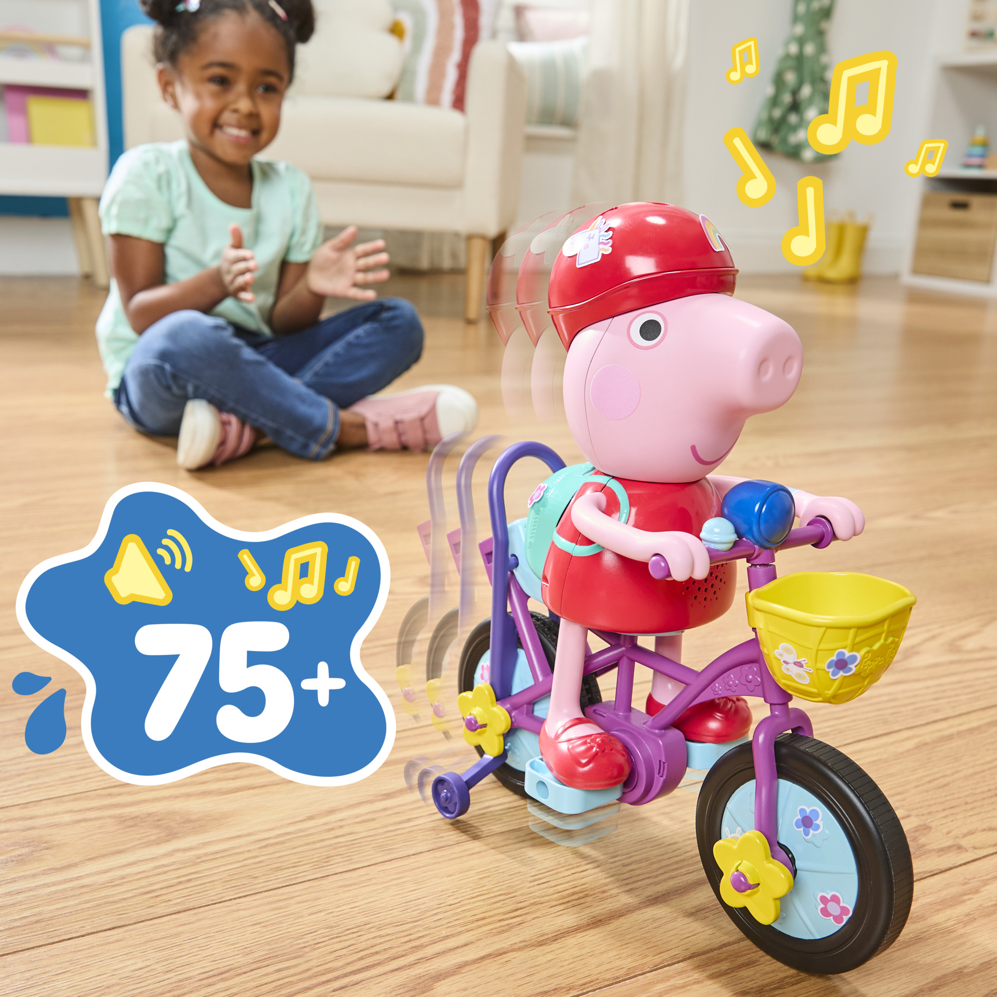 Peppa Pig À vélo avec Peppa, coffret avec figurine interactive et vélo - Version anglaise