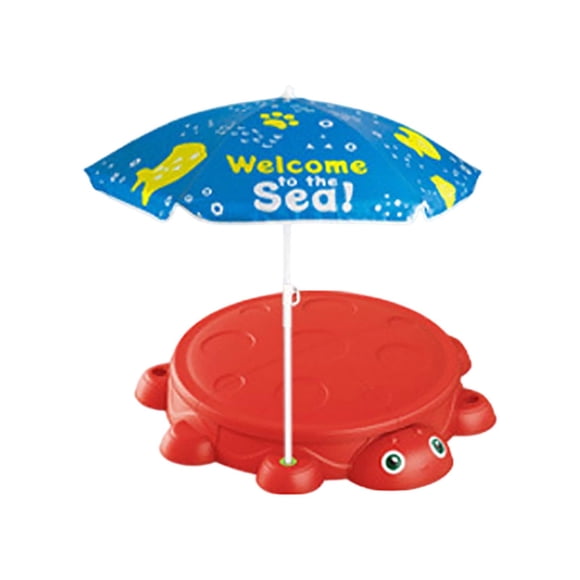 DOMELAY Sandbox with Lid & Umbrella Children Lightweight Water Games Sand Box with Cover Sensory Play for Lawn Yard Playground Summer Ladybug