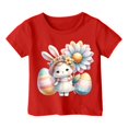 thumbnail image 4 of XDZJLR T-Shirt pour Filles Tout-Petits, Graphique de Pâques, Coupe Ample, Manches Courtes, Col Rond, Décontracté, pour Garçons, 3-4 Ans, 4 of 4