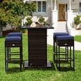 thumbnail image 1 of Costway 5PCS Patio Rattan Bar Table Stool Set Hidden Storage Shelf Cushioned, 1 of 10