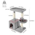 thumbnail image 4 of 32 Inch Cat Tree with Sisal-Covered Scratching Posts and 1 Plush Condos Cat Condo Furniture for Kittens, Light Gray, 4 of 7