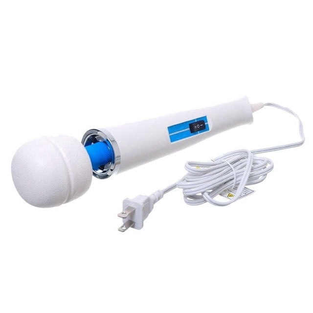 Wand Massager Super Vibrating Massager Hv-260R Electric Vibrating Massager with US plug, featuring a white ergonomic handle, rounded vibrating head, and long cord for convenient use. Ideal for neck and body relaxation, it also supports moisturizing and anti-wrinkle skin care with hyaluronic hydration benefits.
