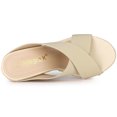 thumbnail image 4 of BLISSFUL STEP Women's Linen Platform Slide Wedge Open Toe Sandals, 4 of 6