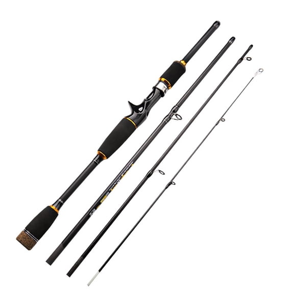 Canne à Pêche en Fibre de Carbone 1,8/2,1 m, Canne à Leurre de Voyage, Canne à Lancer d'Appâts, Poignée de Pistolet 2,1