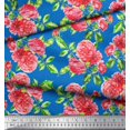 thumbnail image 3 of Soimoi Poly Georgette Fabric Leaves & Peony Floral Print Sewing Fabric Yard 52 Inch Wide, 3 of 5