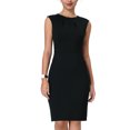 thumbnail image 1 of INSPIRE CHIC Robe Fourreau pour Femme Col Plissé Crayon Tenue de Travail Robes 2TG Noir, 1 of 5