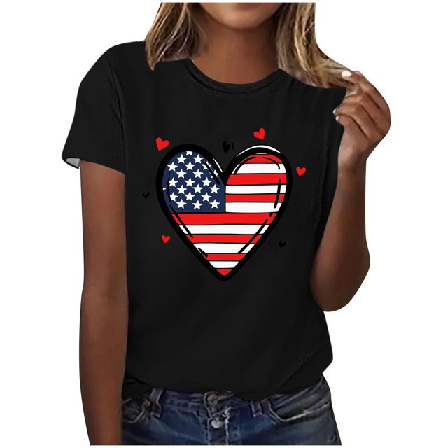 Pisexur Hauts de Printemps pour Femmes, Hauts pour Femmes, Hauts pour Femmes Tendance à la Mode Chandail Décontracté pour Femme Imprimé à Manches Courtes à Col Rond Noir, P