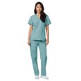thumbnail image 4 of Adar Universal Unisex Scrub Set - Unisex V-Neck Scrub Top & Tapered Drawstring Scrub Pants, 4 of 7