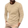 thumbnail image 1 of FAIWAD Mens Long Sleeve Tops Round Neck Basic Pullover Tops Classic Solid Color Lightweight Blouse Tops, 1 of 6