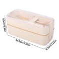 thumbnail image 2 of Fridja Clearance Wheatss Straw Lunch Box Transparent Lid Double Layer Plastic Lunch Boxes, 2 of 2