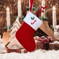 thumbnail image 2 of Christmas Tree Decorative Socks With Embroidered Initial Letters Red Green White Knit Stockings, 2 of 2
