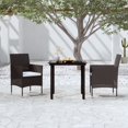 thumbnail image 1 of vidaXL 3 Piece Garden Dining Set with Cushions Black, 1 of 5