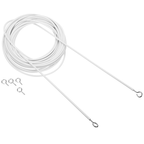 Curtain Wire for Net Curtains Voile Party Decorations 1 Set White Metal PVC Durable Safe Easy to