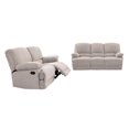 thumbnail image 1 of CorLiving Plush Reclining Chenille Fabric Sofa Set, 1 of 9