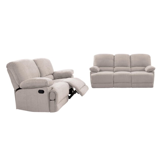 CorLiving Plush Reclining Chenille Fabric Sofa Set