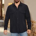 thumbnail image 1 of NaWent Men's Button Down Shirts Jacket Lightweight Shirt Jacket Long Sleeve Work Coat Solid Color Overshirt, 1 of 7