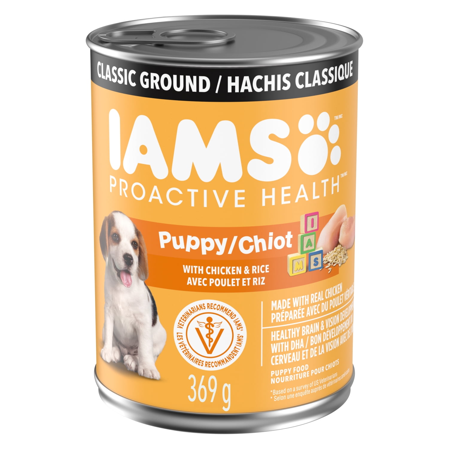 Iams Proactive Health Puppy Wet Dog Food Classic Ground with Chicken & Rice
