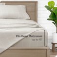thumbnail image 4 of Bare Home Ultra-Soft Sheet Set - Premium 1800 Collection - Deep Pockets - 5-Pieces - Split King, Modern Plaid - Stone/White, 4 of 8