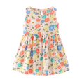 thumbnail image 2 of LSLJS Robe Fille Robe Sans Manches Enfants Tout-Petits Petite Grande Fille Robes Décontractées Imprimé Graphique Vêtements pour Enfants ( 5-6 Ans, Multicolore ), 2 of 3