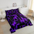 thumbnail image 4 of Erosebridal Neon Geometry Bedding Twin Comforter Set,Stereoscopic Gradient Plaid Down Comforter,Kids Room Decorative,Reversible,Lightweight,2-Piece, 4 of 7