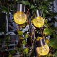 thumbnail image 4 of Outdoor Solar Pendant Light Crackle Glass Led Rattan Garden Light | Solar Powered Hanging Lantern for Patio Courtyard Decoration | Weather Resistant Auto on Off Night Light for Lawn Porch Walkway, 4 of 9