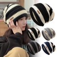thumbnail image 2 of [Ready Stock] Bonnet Épais à Carreaux Rétro Mode Coréenne Automne Chaud Voyage Hiver, 2 of 8