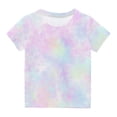 thumbnail image 1 of Penkiiy T-Shirt Teinture sur Nœuds pour Tout-Petits Garçons Filles, Manches Courtes, Col Ras du Cou, Haut, Chandails de Fête pour Enfants 7-8 Ans Multicolore, 1 of 5