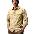 thumbnail image 1 of Lovzfmll Men's Waterproof Shacket, Quick Dry Shirt Jacket, Lapel Collar Button Front, Elastic Outdoor, Fall Jackets for Men, Water Resistant Coat, 1 of 8