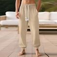 thumbnail image 3 of Plebaso Men's Sweatpants Elastic Bottom with Pockets Casual Drawstring Mens Textured Joggers Activewear, 3 of 7