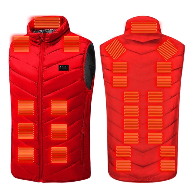 Plus Size Heated Vest for Men and Women with 29 Heating Zones - Four-Control Winter Warming Jacket with Three Temperature Settings, USB Powered, Great for Winter Wear