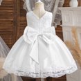 thumbnail image 4 of Birdeem Robe Sans Manches à Col Rond pour Filles Été Nouvelle Jupe Princesse en Dentelle à Volants Broderie Nœud en Maille, 4 of 12