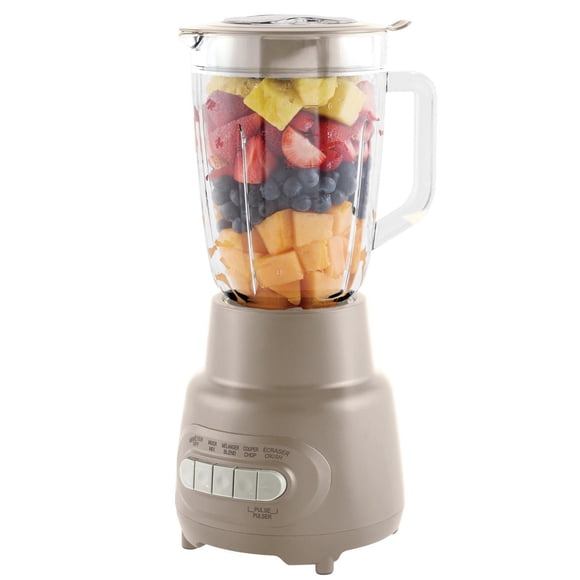 Mainstays 5 Speed Glass Jar Blender With Capacity 48 Oz, Washed Stone