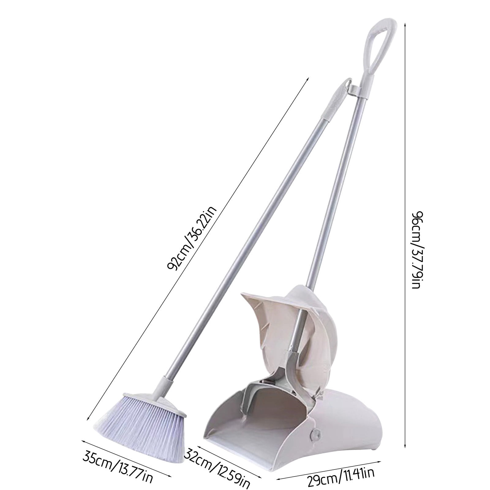 EGNMCR Bathroom Accessories Brooms And Dustpan Set- Cleaning Supplies Brooms And Dustpan Set For Home- Stainless Steel Handle Brooms With Dustpan Combo Set For Home Office potable broom