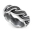 thumbnail image 1 of 925 Sterling Silver Platinum Plated Braided Stackable Women Ring, 1 of 2