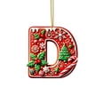 thumbnail image 2 of Hbdhejl 26 Pieces Red Letters Christmas Tree Decorations Candy Cane Letters With Berry Pattern Mini Alphabet Hanging Ornaments Party Home 2D Acrylic Christmas Tree, 2 of 4