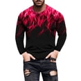thumbnail image 1 of XZNGL Flame Print Round Neck Long Sleeve Mens Tshirt, 1 of 9