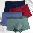 thumbnail image 3 of Mens Underpants Adult Male Crazy Boxers Male Underwear Copper Fiber Negative Ion Solid Color Breathable Four Corner Underwear Underwear Clothes(Green,XL), 3 of 4