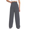 thumbnail image 4 of Timegard Wide Leg Pants for Women Elastic High Waist Running Trousers Fall Solid Color Joggers Pants, 4 of 4