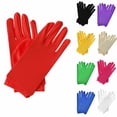 thumbnail image 2 of Red Womens Gloves Solid Color Elastic Cycling Sun Protection Thin Style For Dance Practice Sports Outdoor Activity Protection Handwear Free Size, 2 of 2