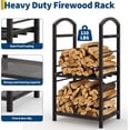 thumbnail image 1 of EastVita 30 Inch High Firewood Rack Outdoor, Indoor Log Storage Organizer, Copper, 1 of 8