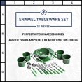 thumbnail image 4 of STANSPORT - Deluxe 24-Piece Enamel Tableware Set: Plates, Bowls, Mugs & Utensils (Green), 4 of 5