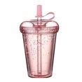 thumbnail image 1 of Visland Leak-proof Iced Coffee Cup Reusable Straight Pipette Cup with Built-in Straws Double Wall Insulated Iced Coffee Tumbler Cartoon Drinking Cup, 1 of 7